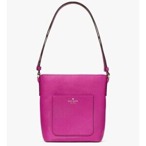 New Kate Spade Elsie Bucket Bag Pebbled Leather Baja Rose